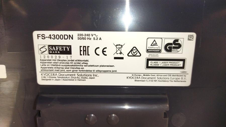 215-013-002 Принтер KYOCERA ECOSYS FS-4300DN #20