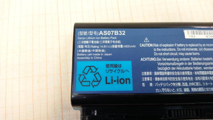 114-343-001 АКБ для ноутбука ACER AS07B32 #5