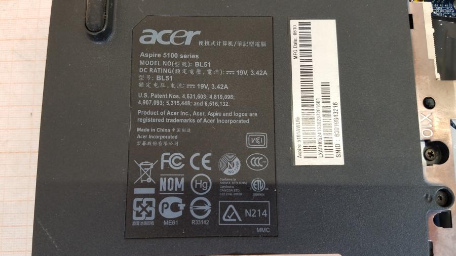 089-067-006 Ноутбук ACER Aspire 5101AWLMi #10