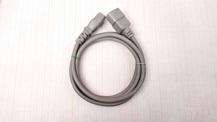 114-423-001 Удлинитель питания IEC-C14 WELL SHIN IEC C13 - IEC C14 1.8m gry #1