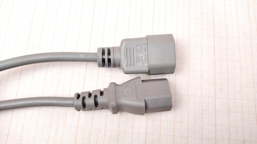 114-423-001 Удлинитель питания IEC-C14 WELL SHIN IEC C13 - IEC C14 1.8m gry #2