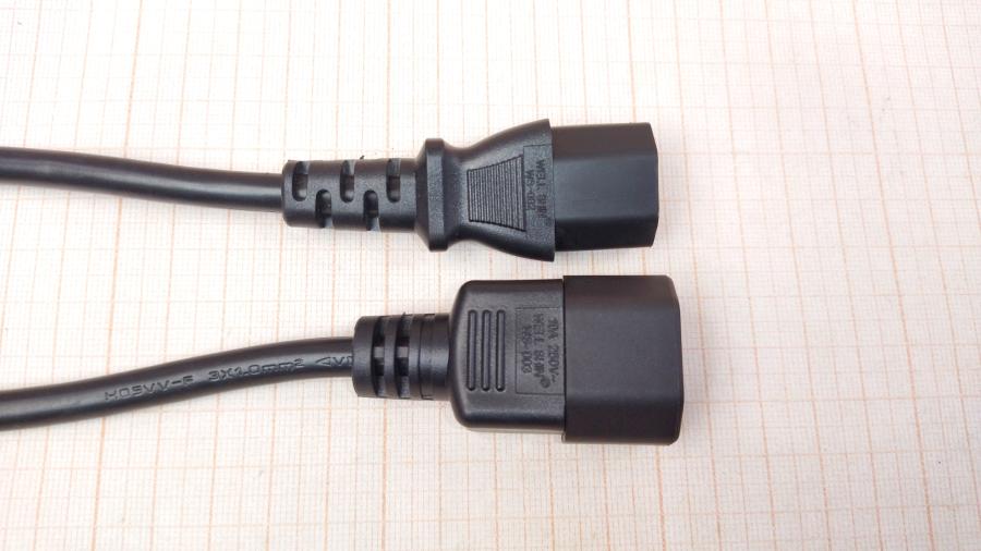 114-430-001 Удлинитель питания IEC-C14 WELL SHIN IEC C13 - IEC C14 1.8m blk #2