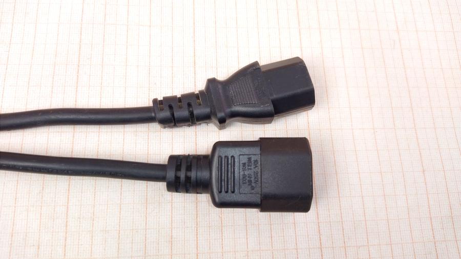 114-431-001 Удлинитель питания IEC-C14 WELL SHIN IEC C13 - IEC C14 1.2m blk #2