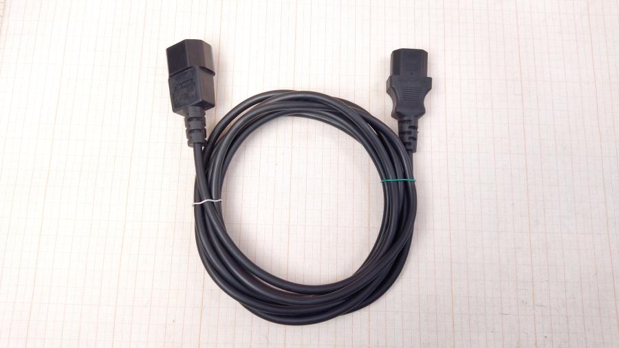 114-435-001 Удлинитель питания IEC-C14 QIAOPU IEC C13 - IEC C14 3m blk #1