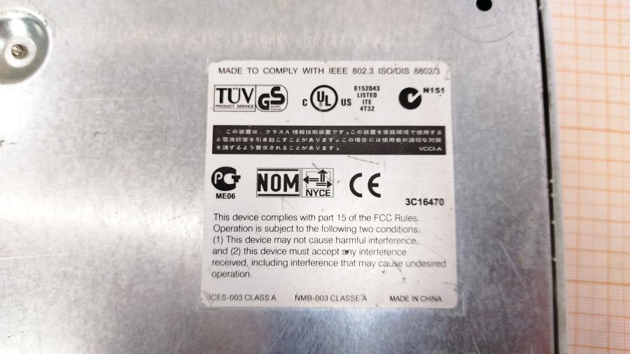 077-065-003 Коммутатор неуправляемый 3COM Baseline Switch 2016 (3C16470) #12