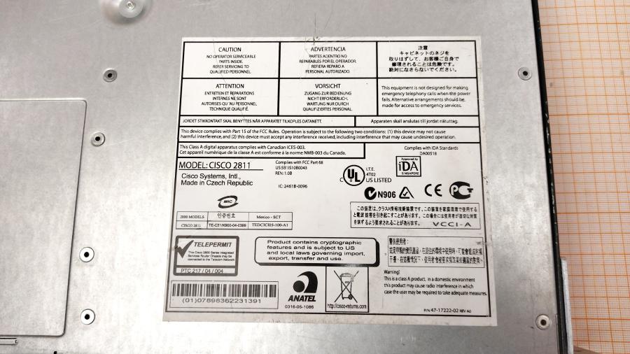 043-060-001 Маршрутизатор CISCO 2811 + NM-2CE1T1-PRI #14