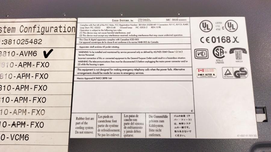 173-254-002 Концентратор CISCO MC3810 + AVM6 #11