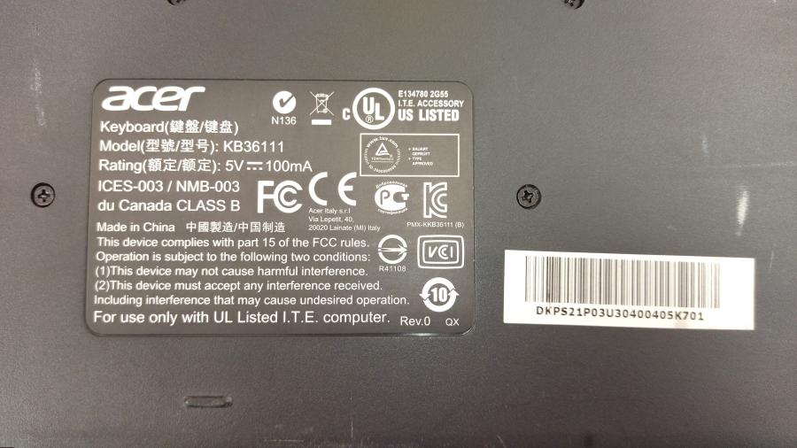 066-159-001 Клавиатура проводная ACER KB36111 #5