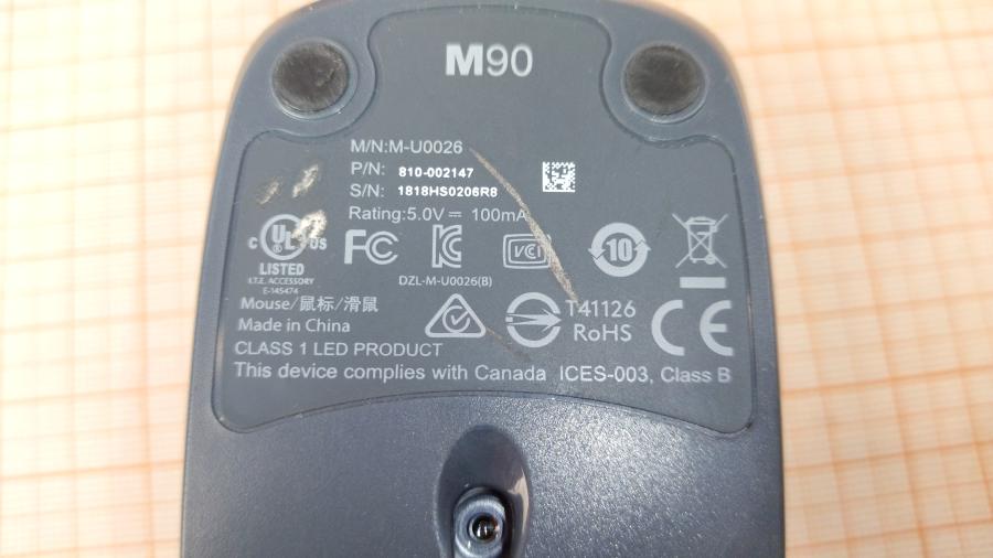 114-706-001 Мышь проводная Logitech M90 #4