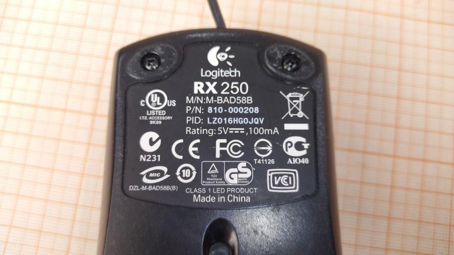 114-708-001 Мышь проводная Logitech RX250 #4