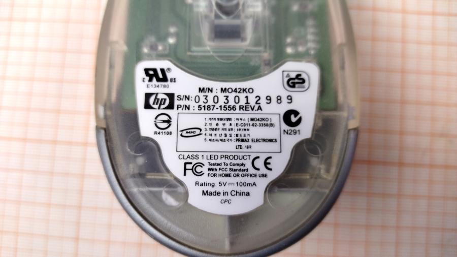 114-717-001 Мышь проводная HP MO42KO #4
