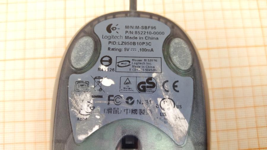 147-104-001 Мышь проводная Logitech M-SBF96 #4