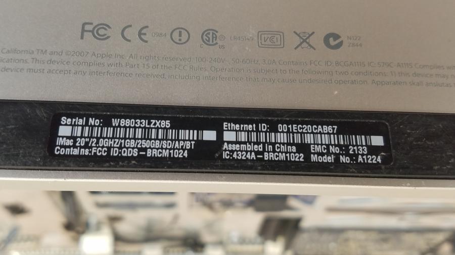 089-228-001 Моноблок APPLE iMac 20" A1224 (2007) #17