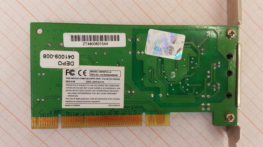 165-1004-001 Сетевая карта Genius GM56PCI-LA #3