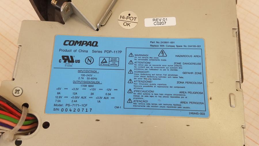 089-346-001 БП CFX COMPAQ PDP-117P PS-7171-1CF #2