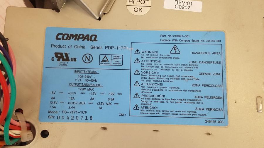 089-346-003 БП CFX COMPAQ PDP-117P PS-7171-1CF #2