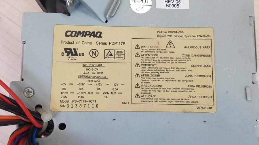 089-346-005 БП CFX COMPAQ PDP-117P PS-7171-1CF #2