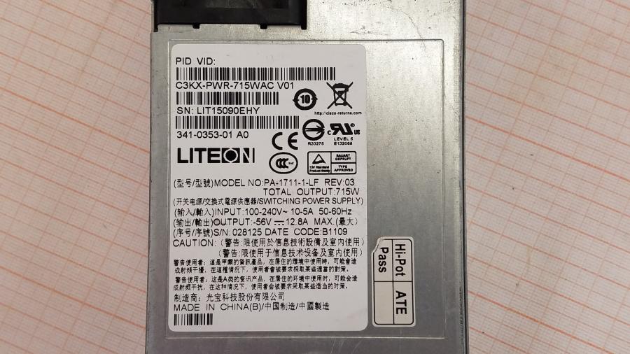 173-262-001 PSU Hot Swap CISCO C3KX-PWR-715WAC #3