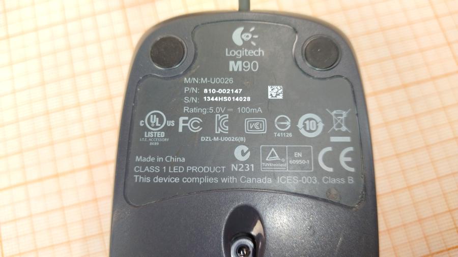173-121-003 Мышь проводная Logitech M90 #4