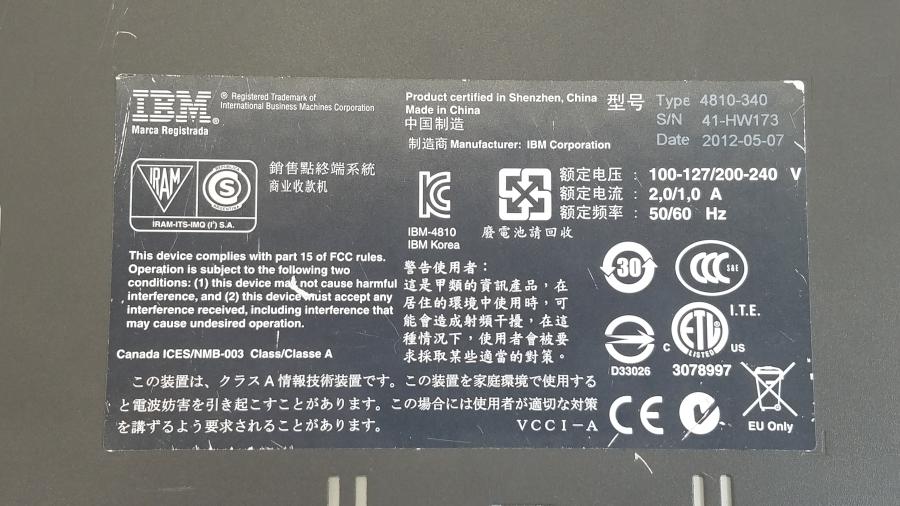 079-010-005 Системный блок POS IBM SurePOS 300 4810-340 #8