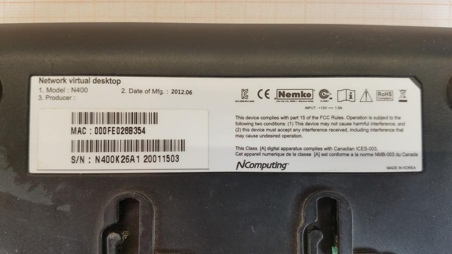 083-055-001 Тонкий клиент NComputing N400 #9