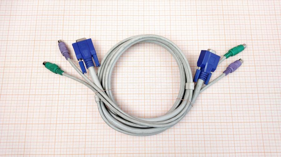 098-066-001 Кабель KVM  DB15(F)+2xPS/2 - DB15(M)+2xPS/2 1.8m #1