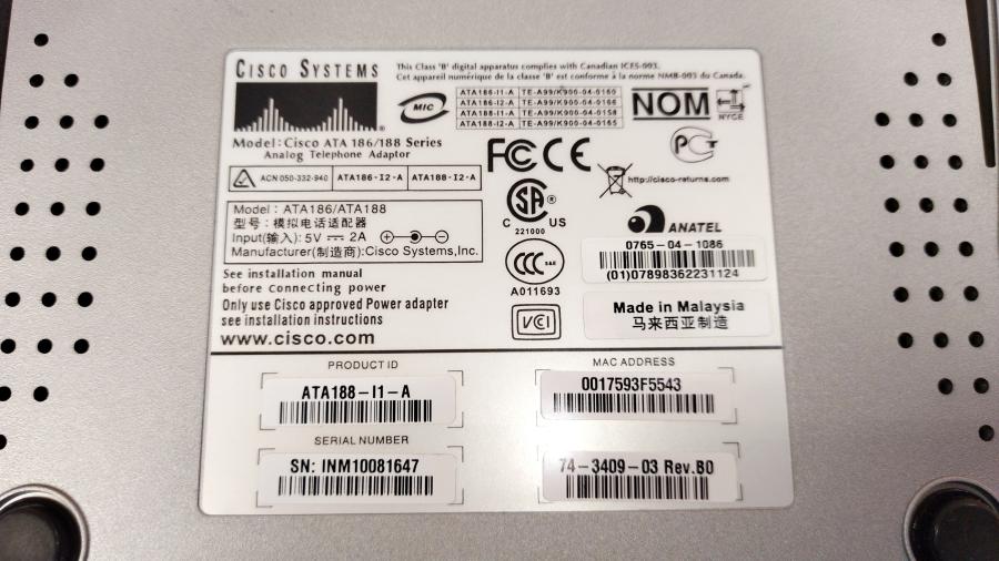 164-033-001 Шлюз VoIP CISCO ATA 186/188 #10