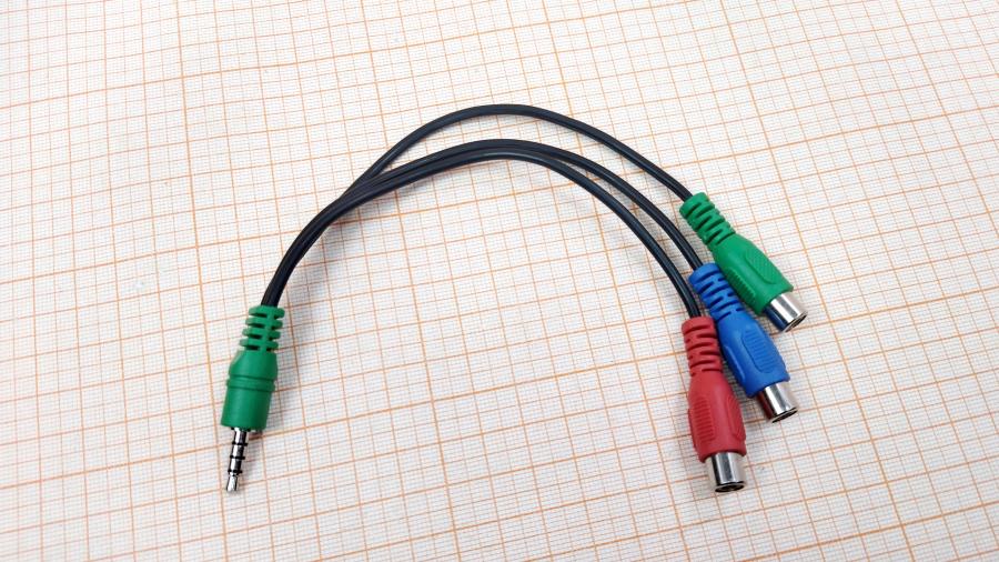 098-232-001 RCA video cable  MiniJack 3.5 (M)  - 3xRCA (F) 0.2M #1