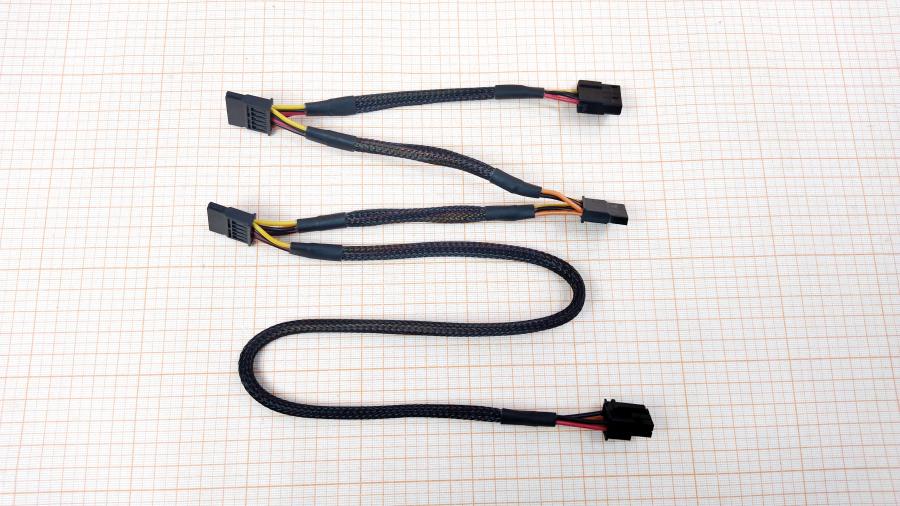 174-193-001 Переходник питания  PCI-E 6Pin (M) - 1x Molex 4Pin - 3x SATA 15Pin #1