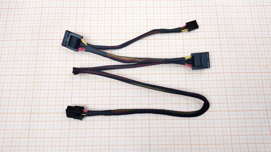 098-255-001 Переходник питания  PCI-E 6Pin (M) - 2x Molex 4Pin + FDD 4Pin #1