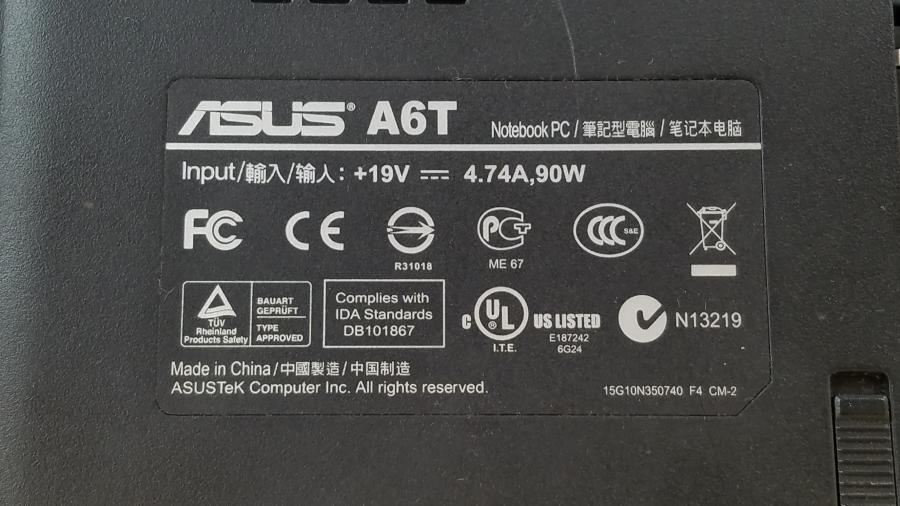 053-006-001 Ноутбук ASUS A6T #11
