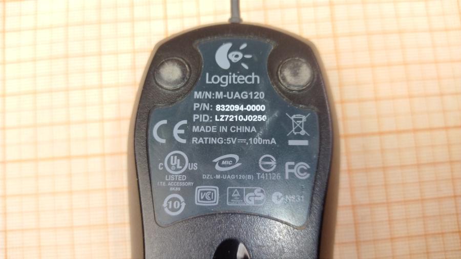 098-325-001 Мышь проводная Logitech M-UAG120 #4