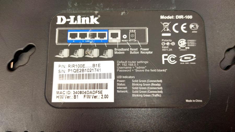 077-095-001 Маршрутизатор D-LINK DIR-100 #8