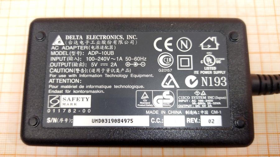 217-061-001 БП для IP телефона DELTA ADP-10UB #3