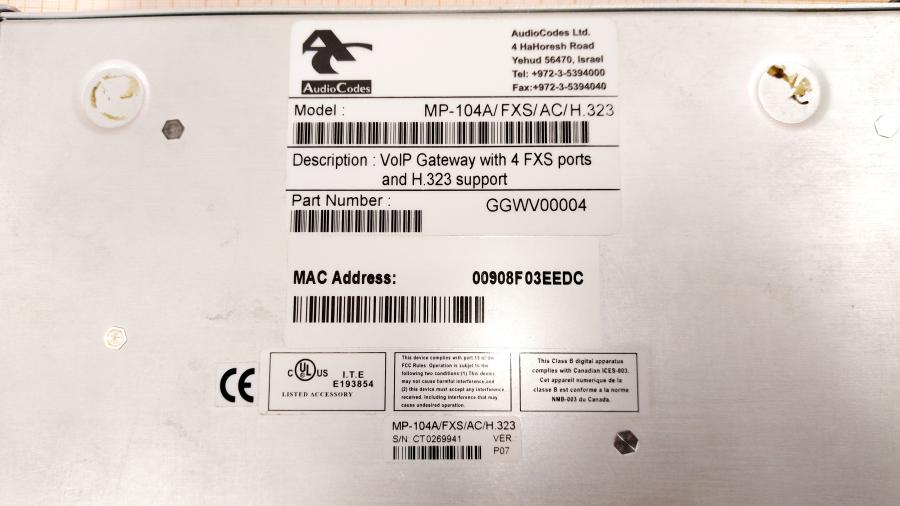 217-075-001 Шлюз VoIP AudioCodes MP-104A #11