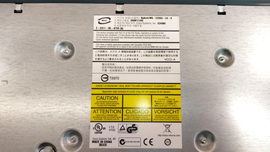 217-095-001 Коммутатор управляемый CISCO WS-C2960-24-S #14