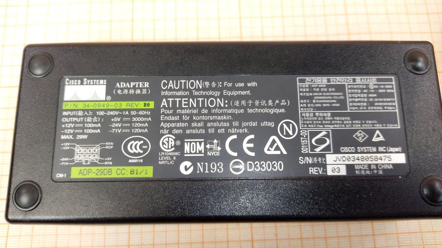 217-111-001 БП внешний для коммутатора CISCO ADP-29DB #3