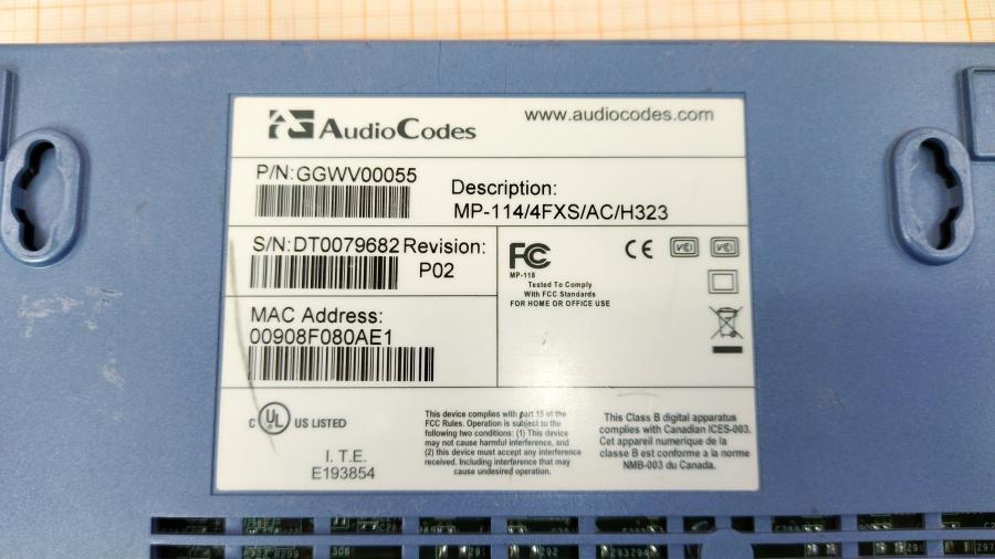 217-115-001 Шлюз VoIP AudioCodes MP-114/4FXS #10