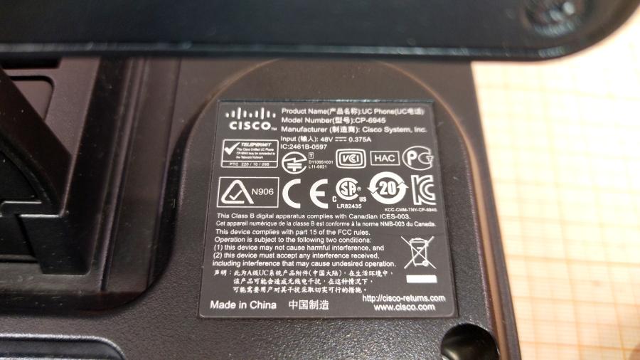 217-229-001 Телефон VoIP CISCO UC PHONE CP-6945 #13