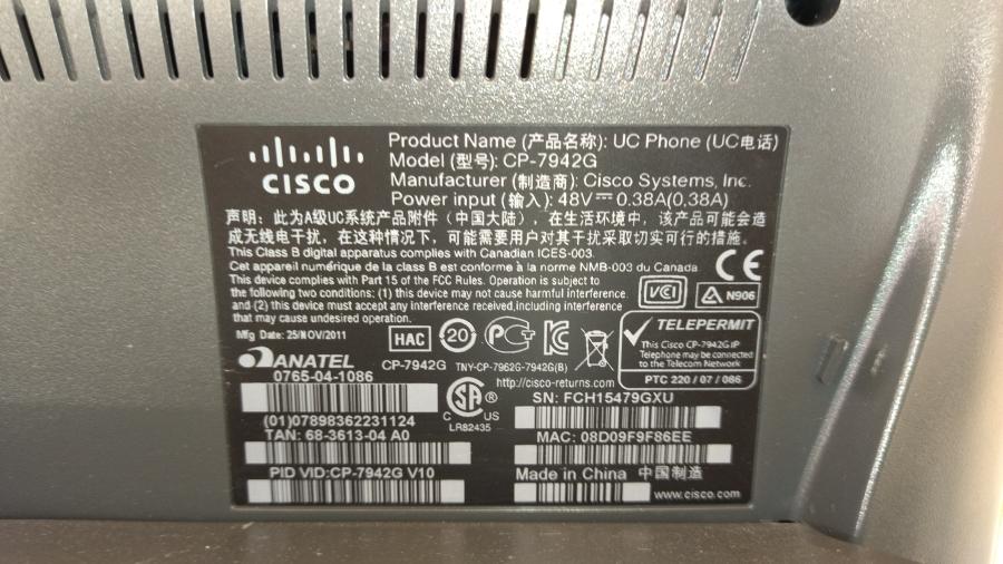 217-231-002 Телефон VoIP CISCO CP-7942G #11
