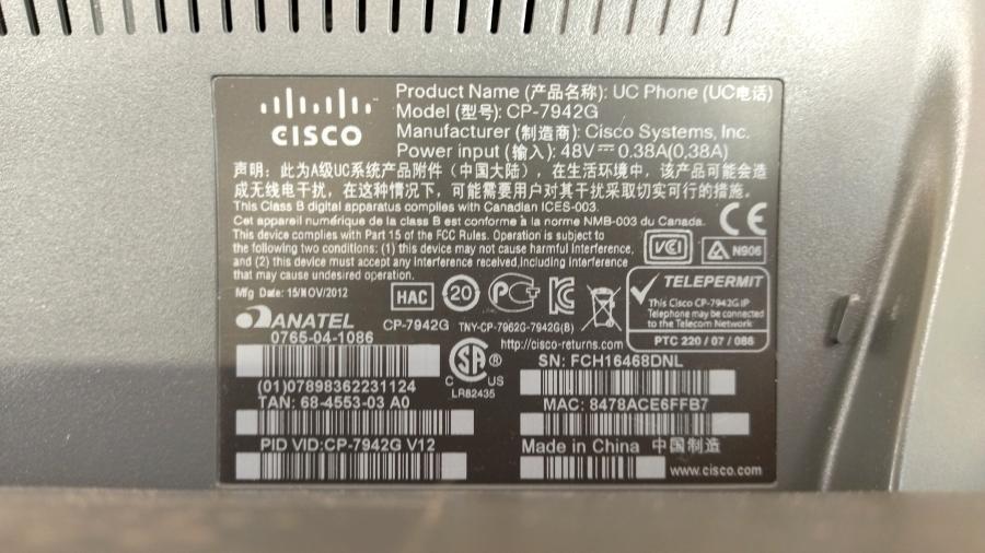 217-231-006 Телефон VoIP CISCO CP-7942G #11