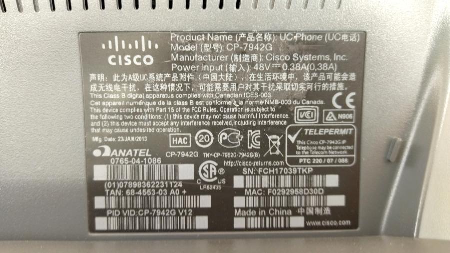 217-231-007 Телефон VoIP CISCO CP-7942G #11