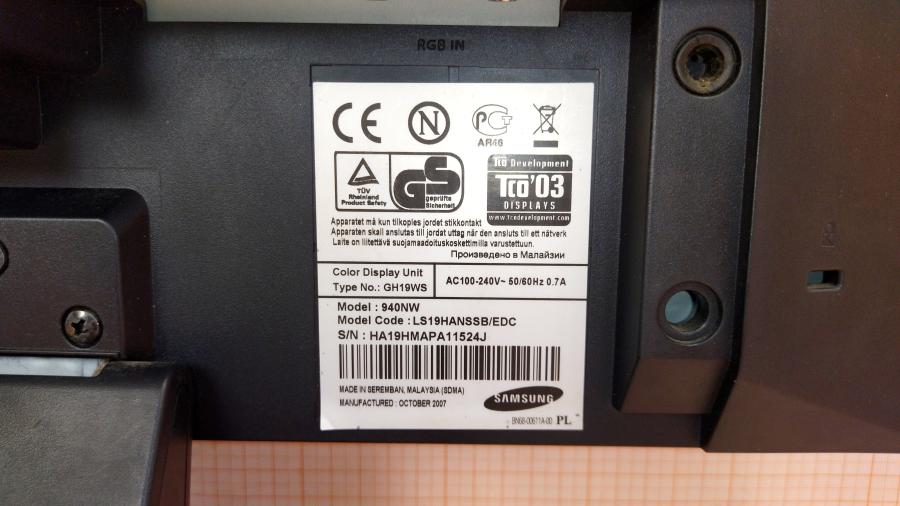 218-004-001 Монитор ЖК SAMSUNG 940NW #8