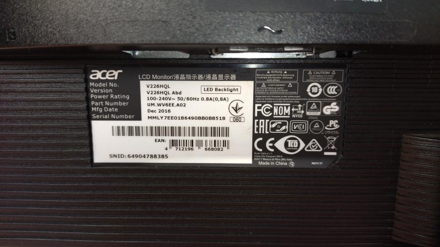 218-007-004 Монитор ЖК ACER V226HQL Abd #8