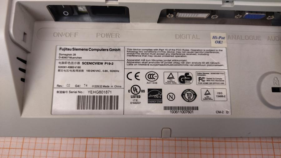 219-001-001 Монитор ЖК FUJITSU-SIEMENS ScenicView P19-2 #9