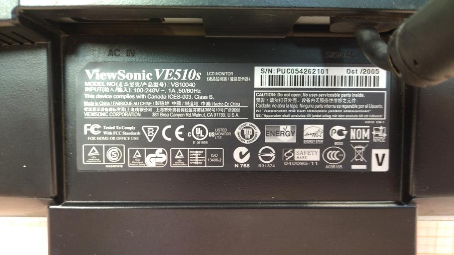 219-010-001 Монитор ЖК VIEWSONIC VE510s #10