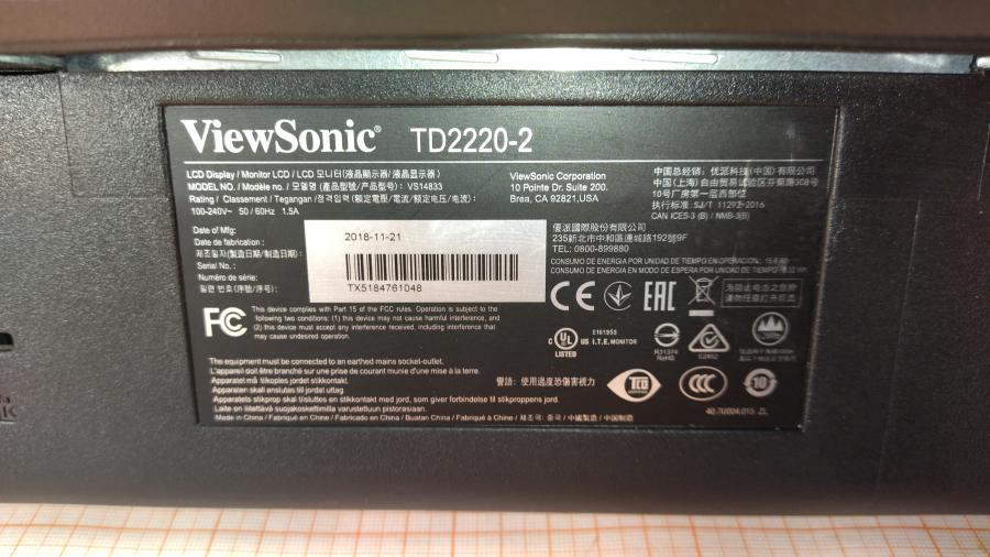219-013-001 Монитор ЖК VIEWSONIC TD2220-2 #10