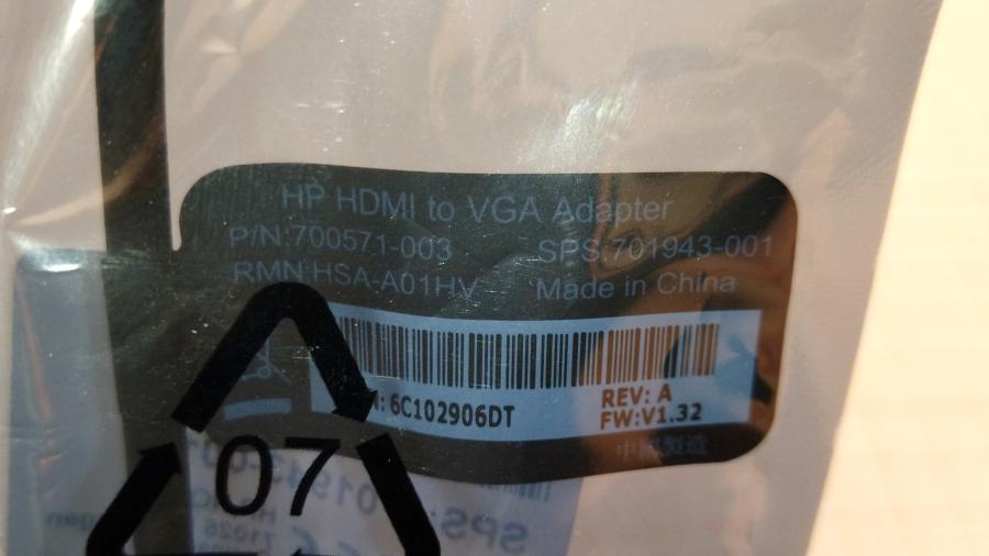 218-027-001 Переходник HDMI-VGA HP 700568-001 #6