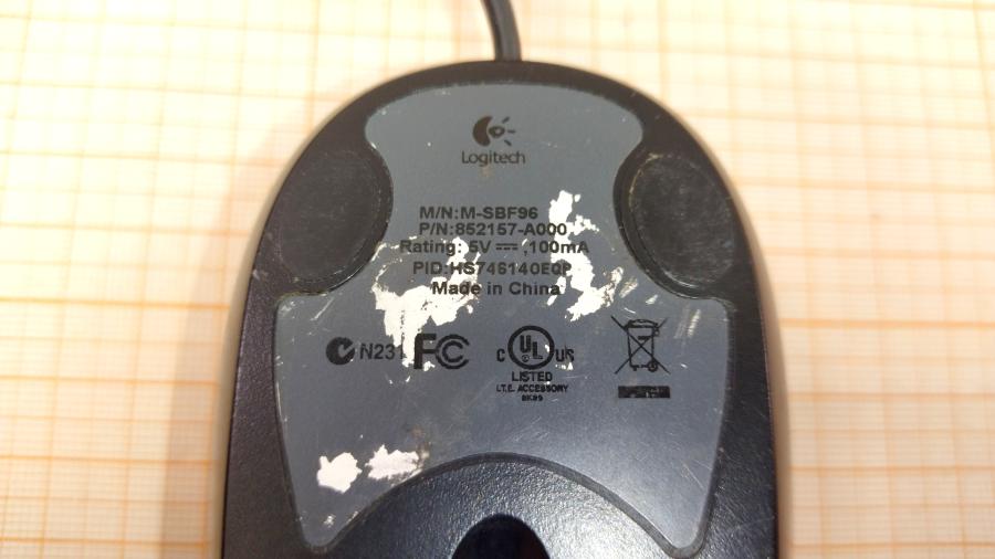 218-079-001 Мышь проводная Logitech M-SBF96 #4