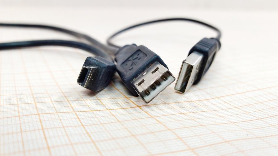 218-187-001 Кабель mini-usb  USB A (M) + USB A (M) - MiniUSB (M) 0.6M #3